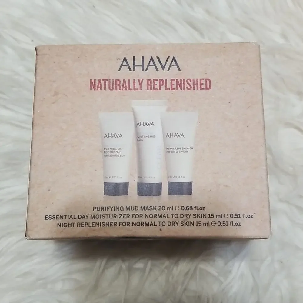 NEW! AHAVA - Love The Earth Love Your Skin 3 Piece Set Mud Mask Moisturizer